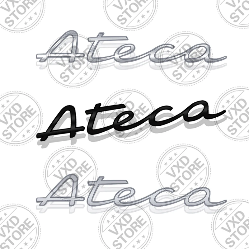 For New ATECA Lettering Car 3D Metal Letters Logo Badge Decals Sticker Car Auto Rear Trunk Alphabet Emblem Styling Stickers