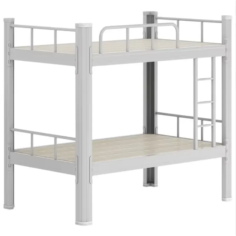 Steel Bunk Bed Simple Metal Frame Low Profile Student Dormitory Commercial Grade Bedroom Furniture