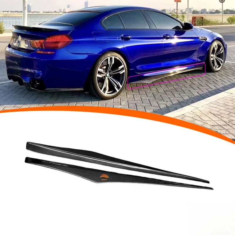 High Quality Carbon Fiber Side Skirts Side Lip Body Kit For F06 F12 F13 M6 2012-2016 Car Exterior Modification Accessories