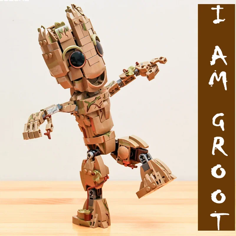 Miniso Disney 2023 476 Piece Super Hero Groot Compatible Loged 76217 Building Block Toys for Boys Girls Birthday Christmas Gift