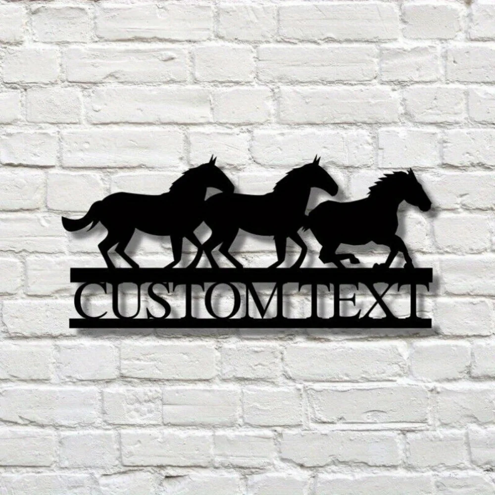 1pc Exclusive Unique Personalized Metal Ranch Sign for Horse Farm Decoration Custom Horse Ranch Emblem of Sophisticated Elegance