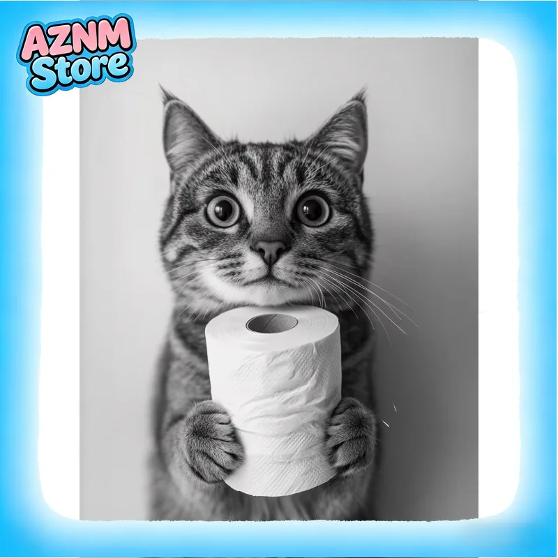 with Toilet Paper Poster Print Canvas Painting Bathroom Wall Art Funny Humor Home Decor Highland Cow Otter Cat  Raccoon