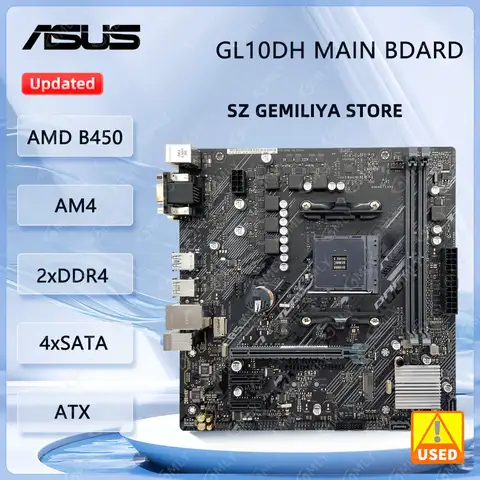 ASUS B450M Motherboard GL10DH MAIN BD Motherboard DDR4 64GB support Ryzen 5 4500 Ryzen 5 5600 Ryzen 7 5700 Ryzen 9 3900 Ryzen 3c