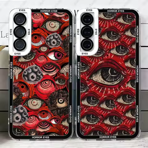 Case For Samsung Galaxy S20 S21 FE S22 S23 Ultra A13 A32 A33 A50 A52 A53 A73 A54 A14 Soft Cover Horror Eye