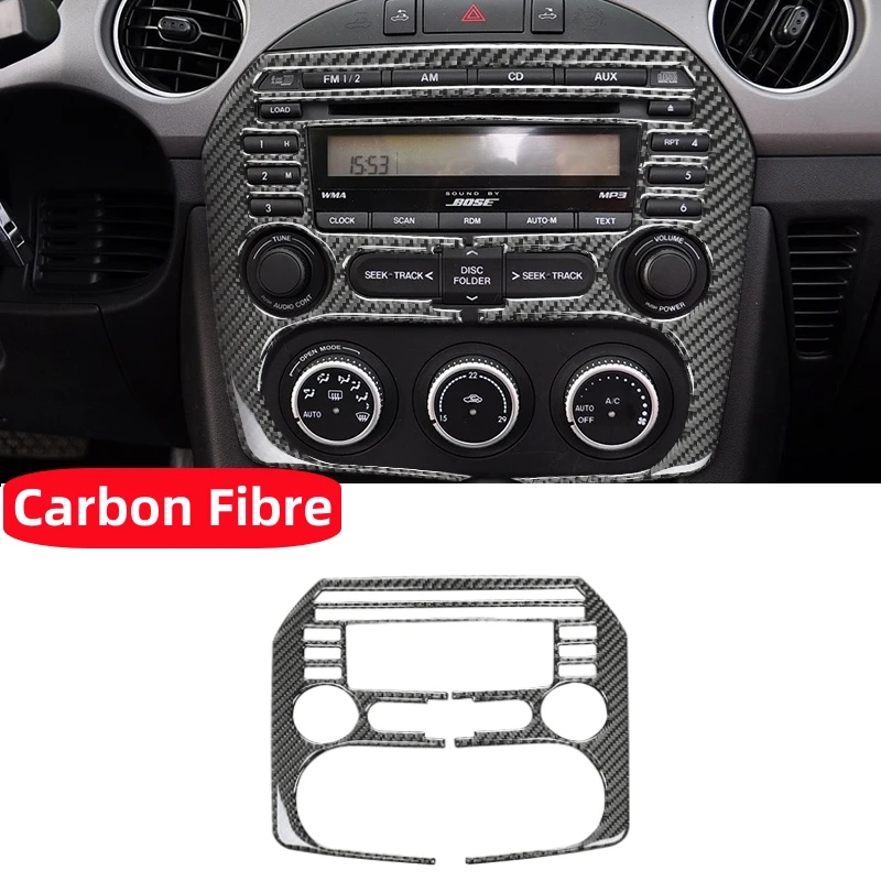 For Mazda MX-5 MX5 Miata NC 2009-2015 CD Radio Panel Navigation Display Frame Carbon Fiber Trim Cover Sticker Car Accessorie