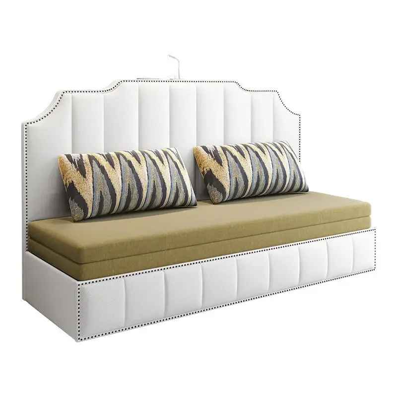 Light luxury American small apartment sitting and sleeping living room multi-functional push-pull foldable dual-use