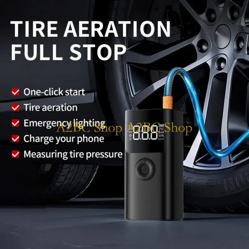 A2BC Pack of 1 Efficient Dense Inflator Auto Pressure Stop Technology Rapid Inflation Capability Long Run Soaking pool Tires