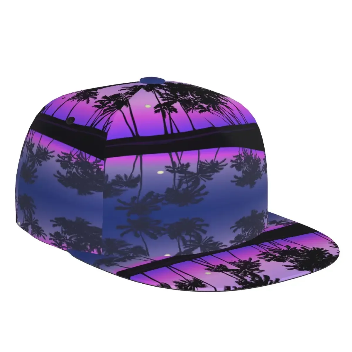 Purplr Sky Palm Trees 3D Print Baseball Cap Casual Sun Hat Elegant Ethnic Style Fashion Stage Hip Hop Women Men