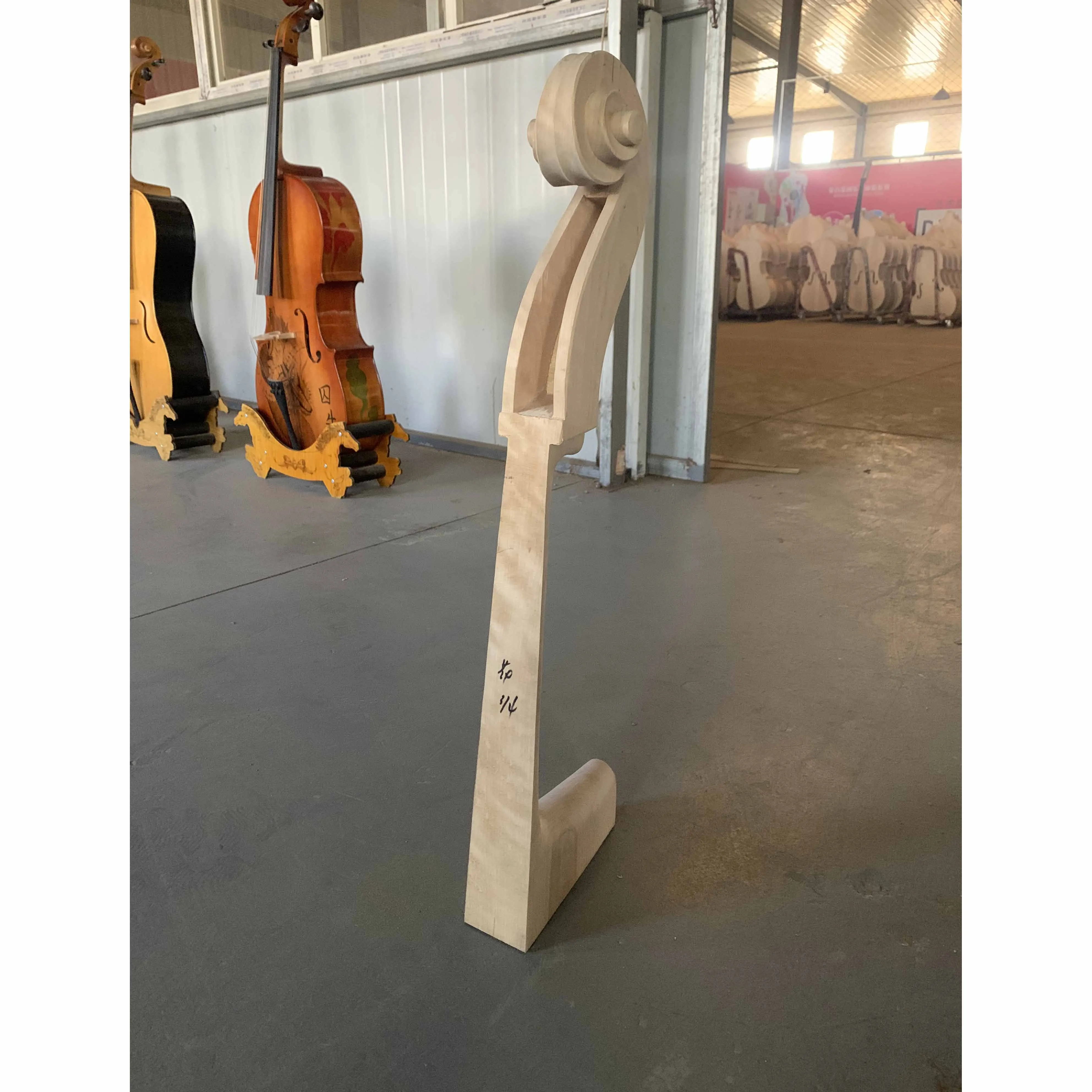 Double bass neck unperforated maple wood, high quality, 4 strings, 3/4 regular double bass neck, 1 piece