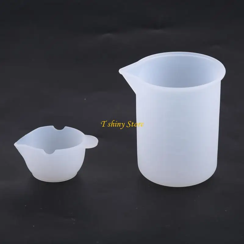 N58F 4x راتينج السليكون قياس الكؤوس مجموعة أدوات 100 مللي أكواب سيليكون عصيان التحريك ملعقة مكشطة لقالب خلط راتنجات الايبوكسي
