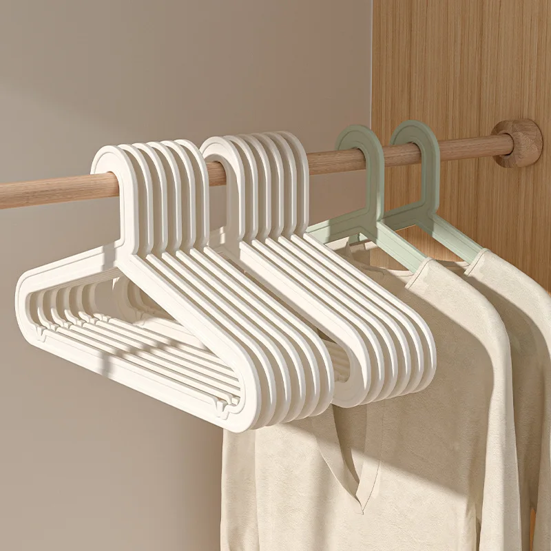 Upgraded Plastic Anti-slip10PCS Clothes Hanger Thickened Clothes Hanger Dormitory Household Traceless Clothes Rack