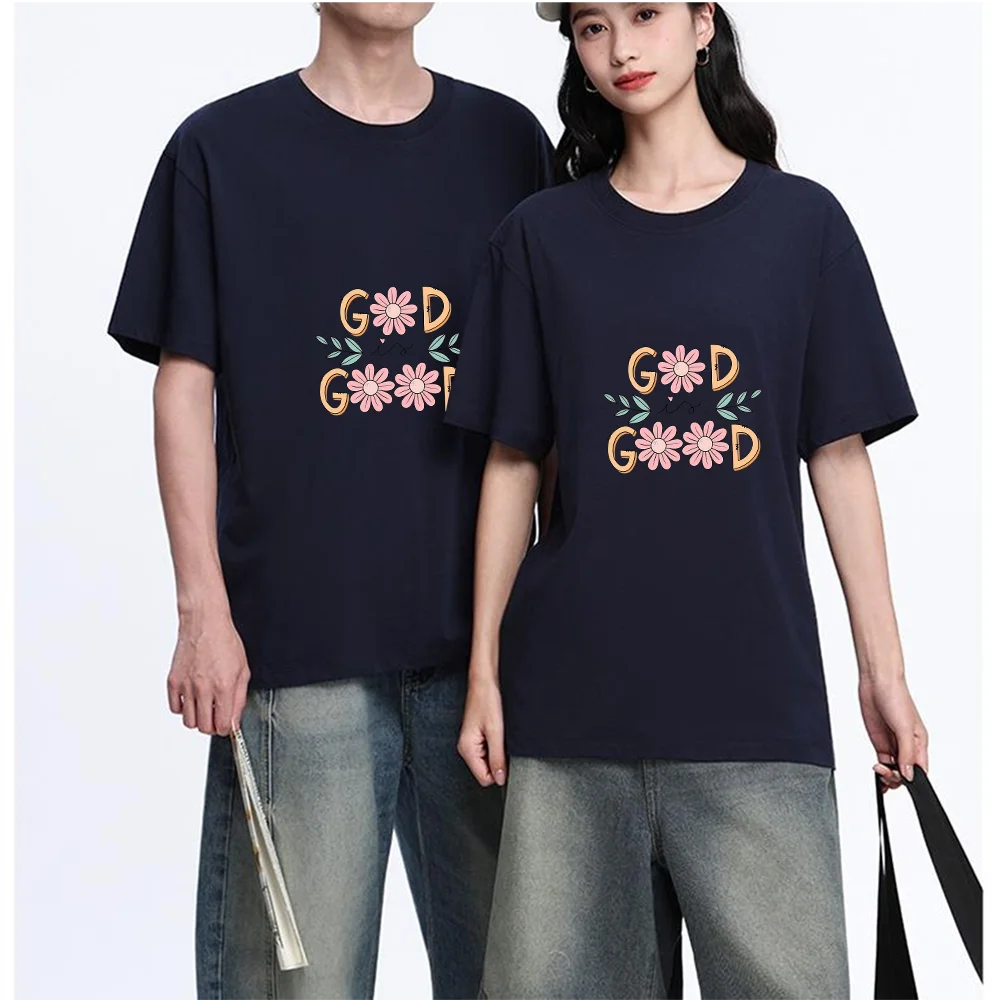 God Floral Daisy Printed T Shirt Breathable Fabric S-XXL Personalized Custom Casual Short Sleeve Tee Aesthetic Graphic Top Unise