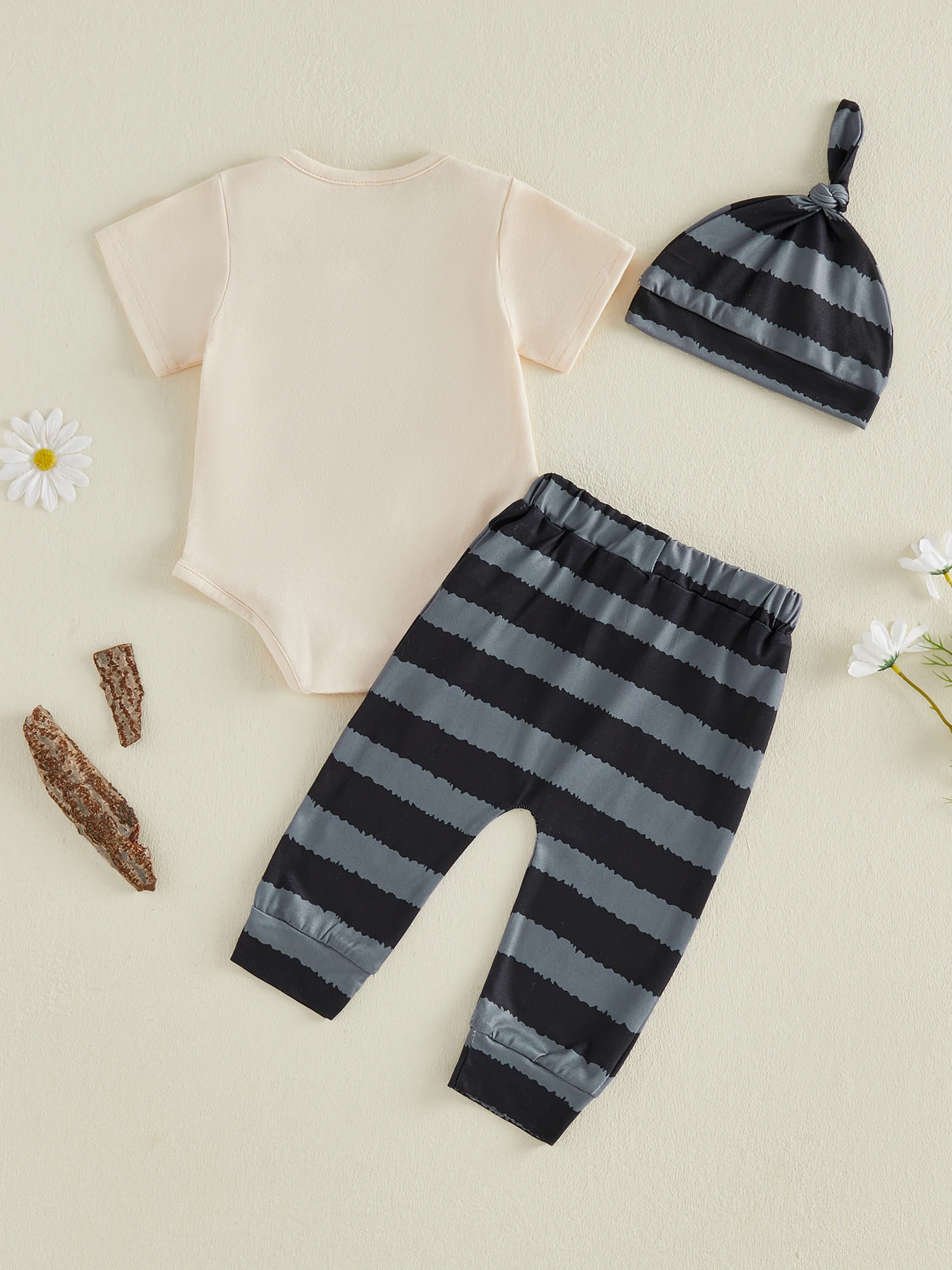 

Милая летняя одежда для маленьких мальчиков, очаровательный комбинезон с короткими рукавами и принтом лисы, полосатые шорты и шляпа от солнца, комплект из 3 предметов