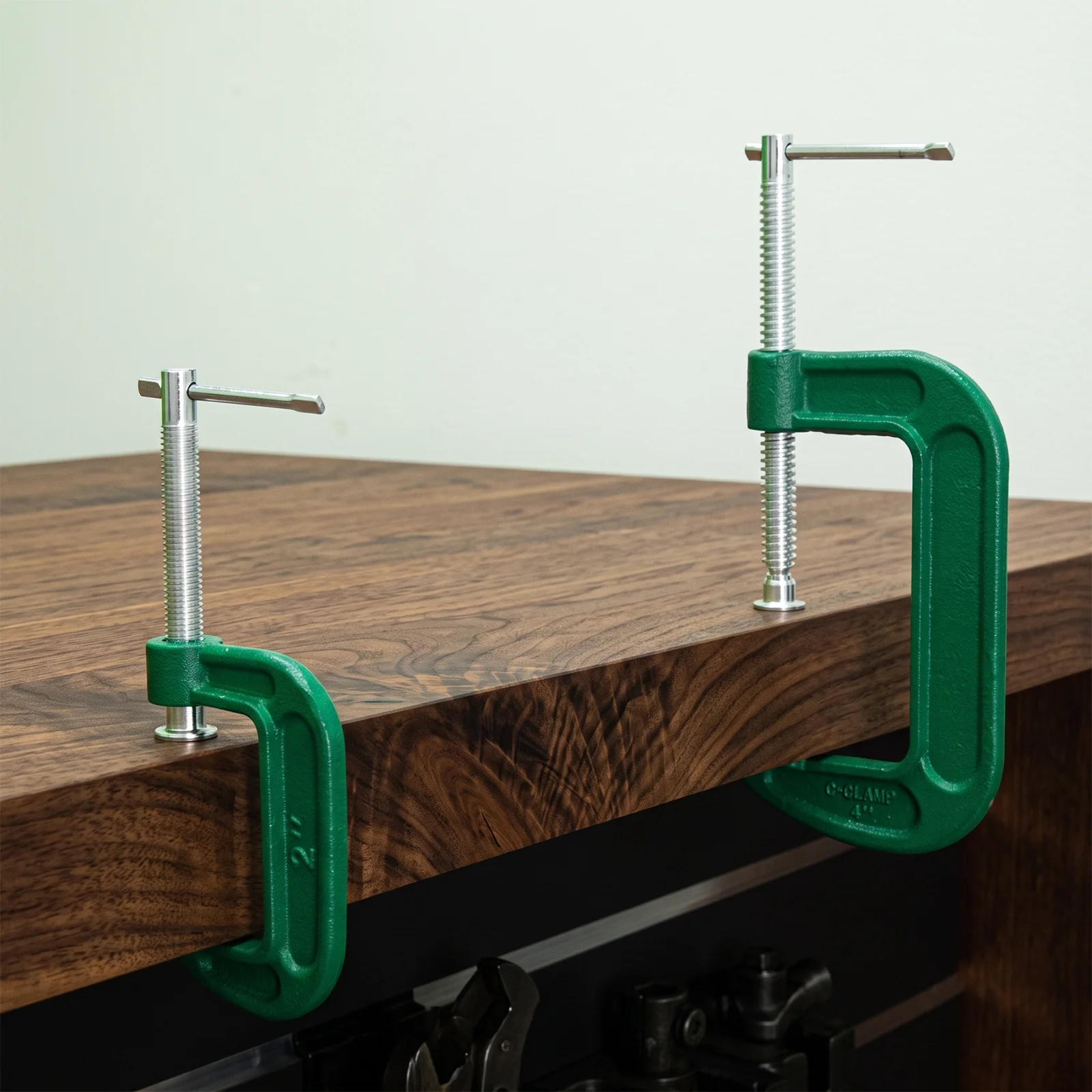 Heavy Duty Cast Iron C-Clamp, Sliding T-Bar Bench Clamp for Woodworking Welding Construction, 2inch & 5inch Industrial Clamp
