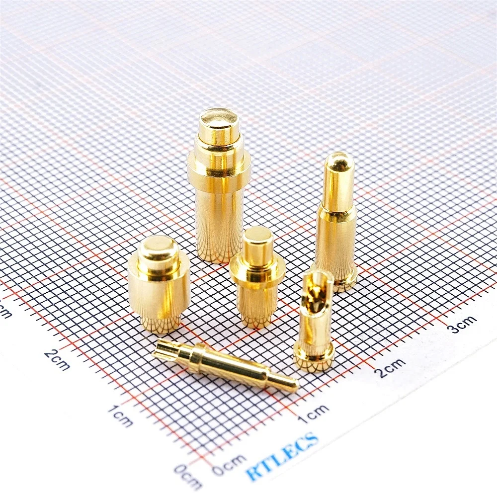 2/5 Pcs Pogo Pin Connector Low Voltage High Current 2A 3A 4A 5A 6A 10A 15A 25A Gold Plated Contact Spring Loaded Probe Thimble