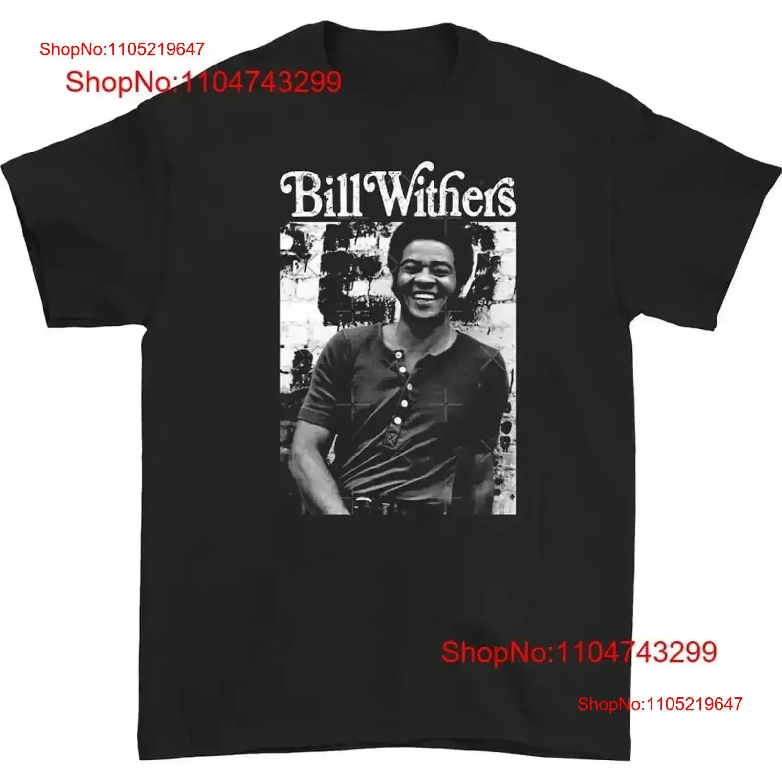 Venda novo bill withers sorriso masculino t camisa preto todos os tamanhos s 5xl vintage lavado streetwear ligeiramente macio esticado respirável