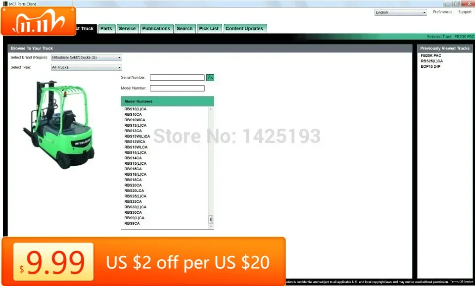 

Грузовики с вилочным подъемом TruckEPC 2024 (MCFS) для каталога запасных частей Mitsubishi