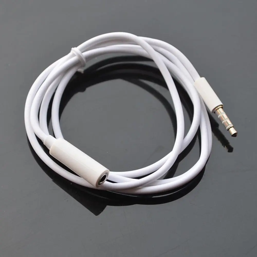 Hot 1m 3.5mm Male To Female Cord White Durable for MP3 Computer M/F Plug Stereo Extension Cable Audio Adapter