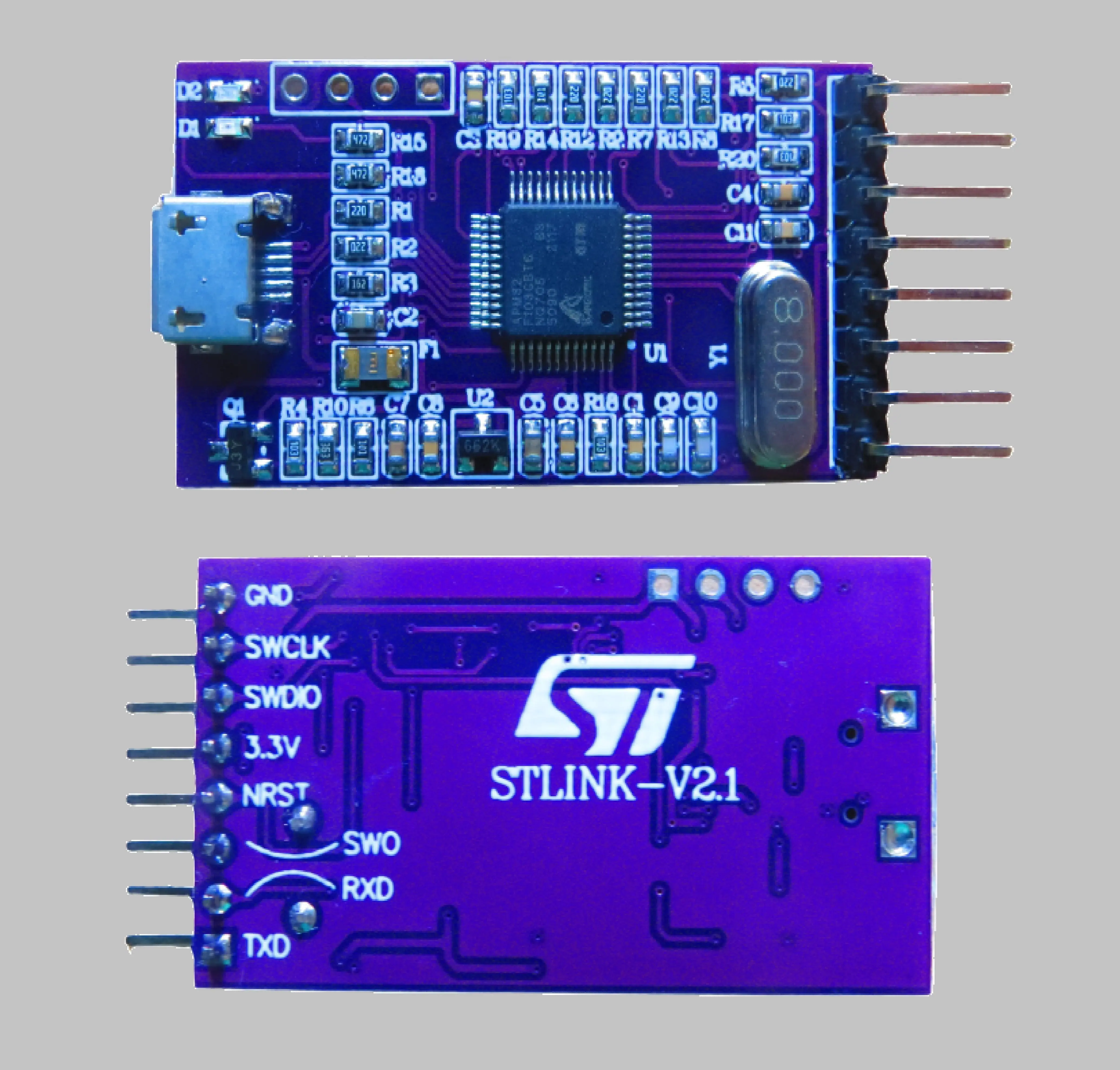 STM32 debugger emulator KEIL5 virtual serial port STLINK emulation ST LINK V2.1 firmware