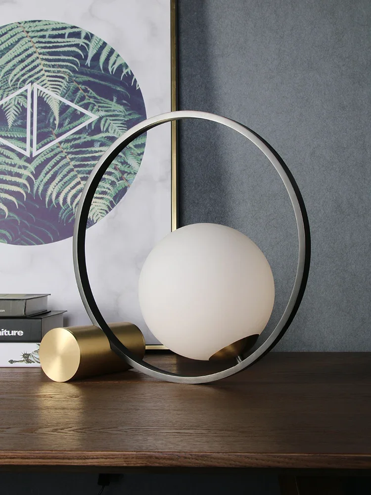 

Creative Glass Ball All Copper Table Lamp Nordic Simple Bedroom Bedside Lamp Wedding Decoration Magic Bean Bubble Ball Lamp