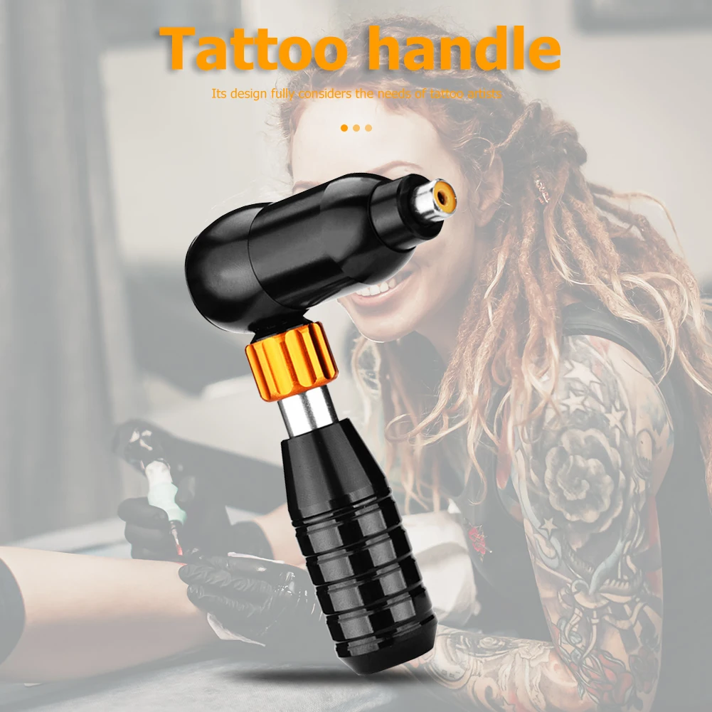 Juego completo de máquina de tatuaje, Motor de pluma rotativa ajustable, máquina de tatuaje híbrida, pistola de tatuaje silenciosa en forma de L