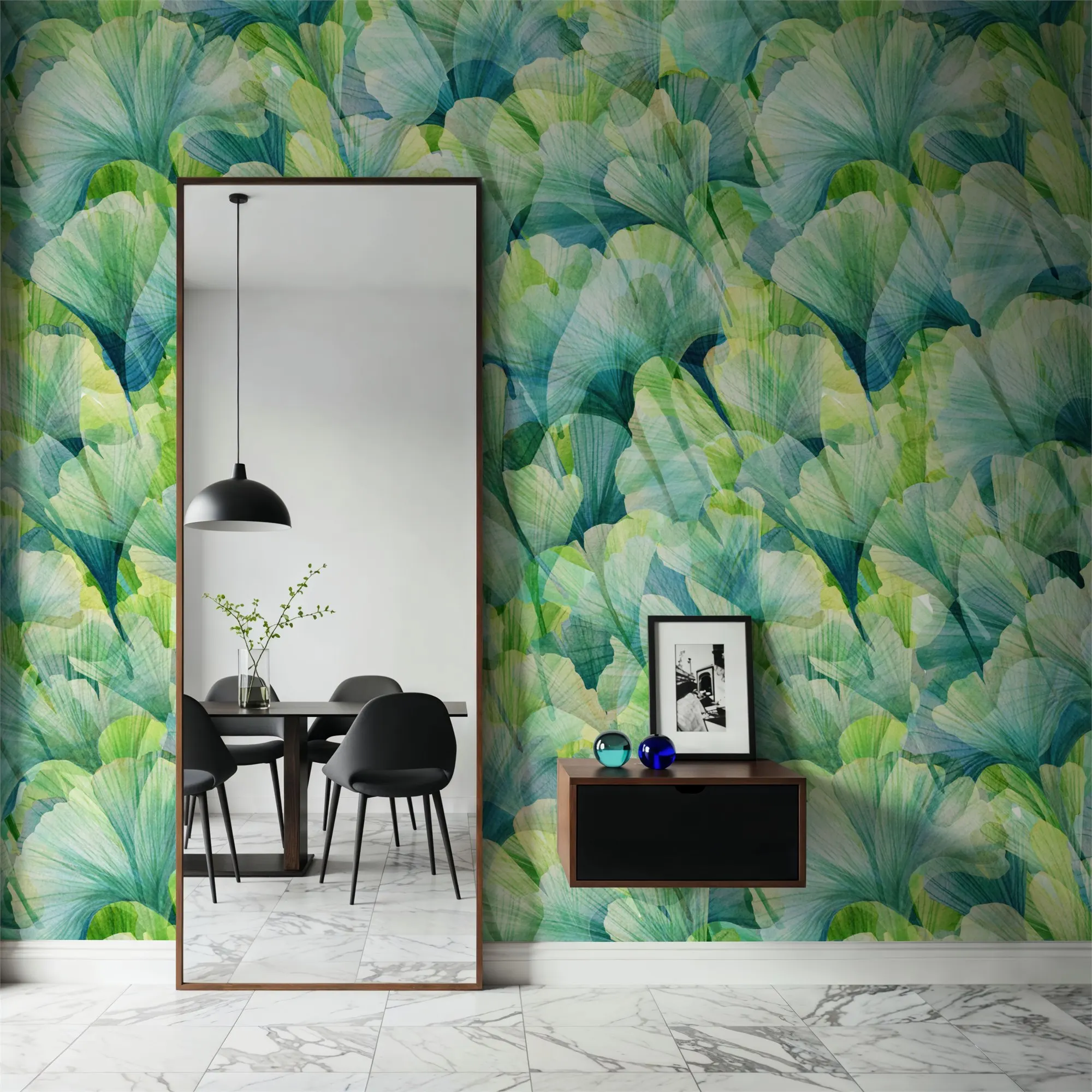 Custom Ginkgo Cascade Large Peel and Stick Mural Wall Decor