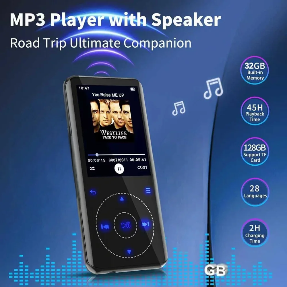 2025 RUIZU D25 MP3 مشغل موسيقى 32G محمول MP4 يعمل باللمس مع 2.4 بوصة بلوتوث راديو FM الكتاب الإلكتروني عداد الخطى HIFI صوت بدون فقدان