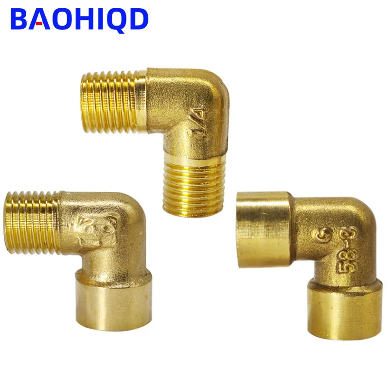 

1/8" 1/4" 3/8" 1/2" 3/4" 1" Female x Male Thread 90 Deg Brass Elbow Pipe Fitting Connector Coupler For Water Fuel Copper Adapter