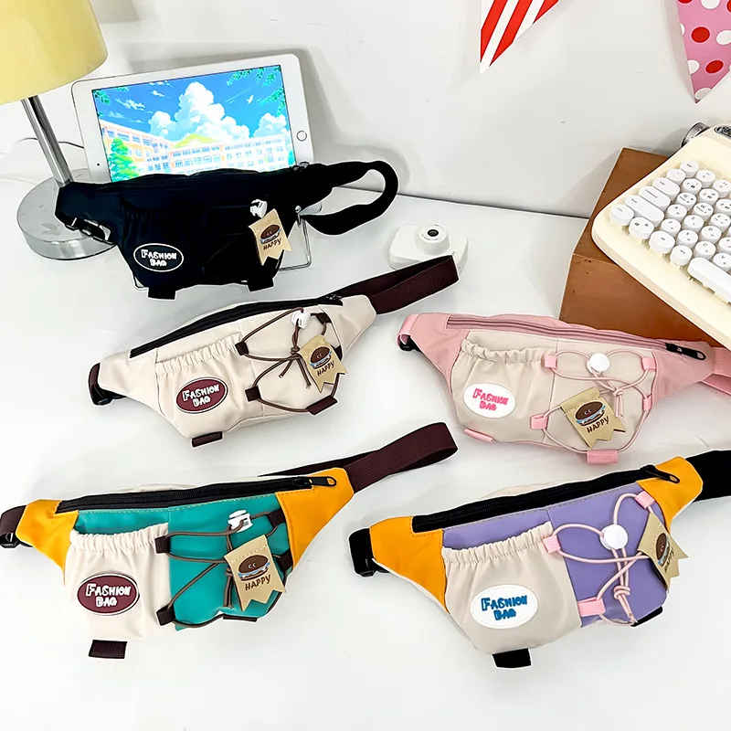 Children cartoon bump color chest bag sports dopamine cute men and women crossbody backpack light waist bag