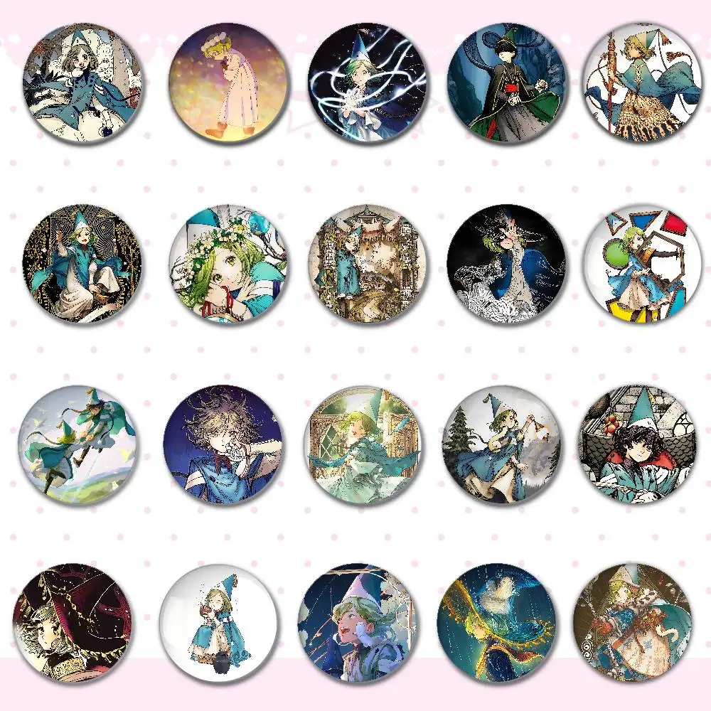 Insignias de sombrero de bruja, broche redondo, insignias de Cosplay de ídolo de dibujos animados, mochila DIY, alfileres de joyería para ropa