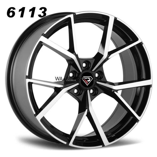 

Rep 6113 5-112 with 57.1 Gloss Black Five Spokes 18 Inch Alloys Passenger Car Wheels 17 Inch Wheels for Golf R