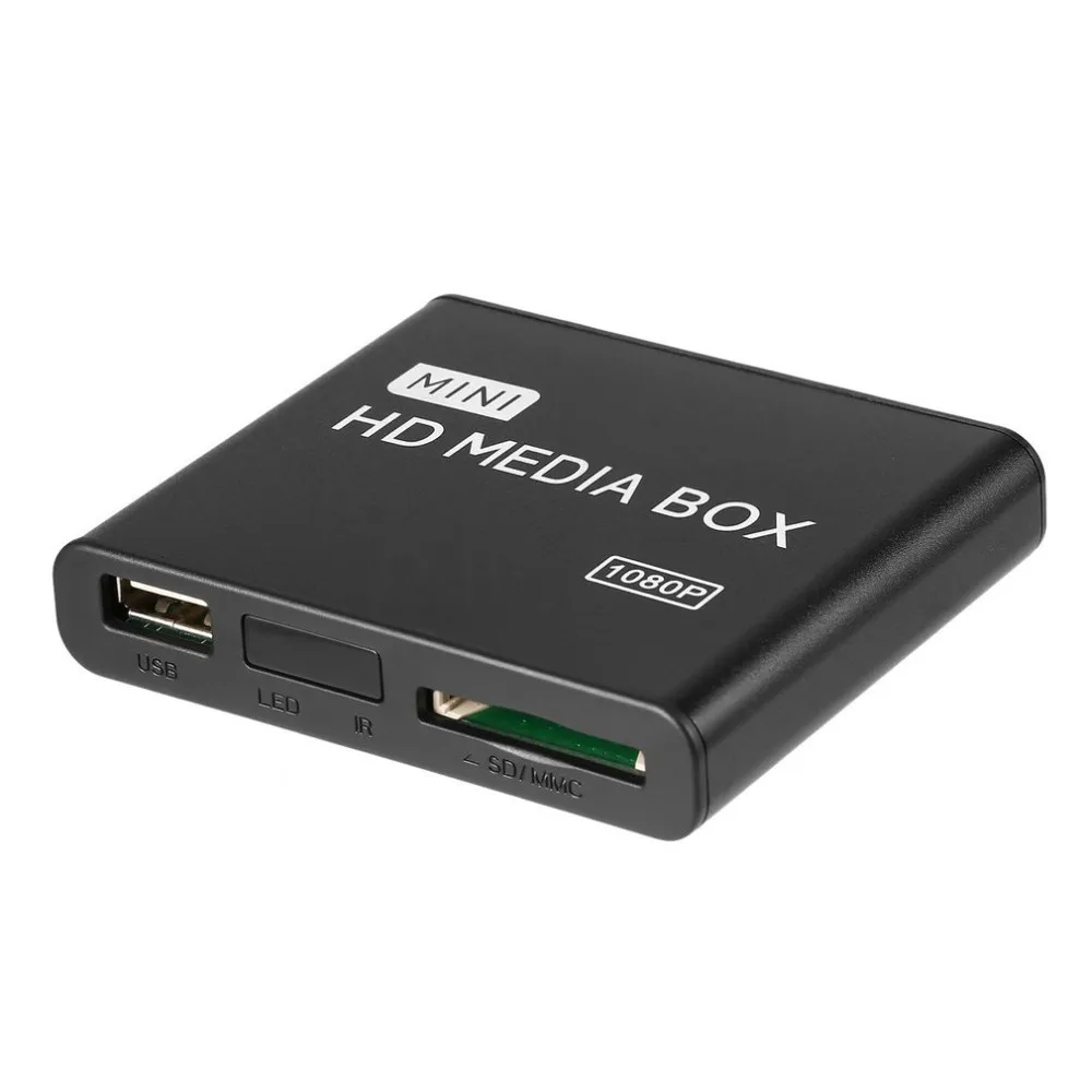1080P Media Player Mini HDD Media Box TV Box Video Multimedia Player Full HD With SD MMC Card Reader 100Mpbs EU/ US Plug