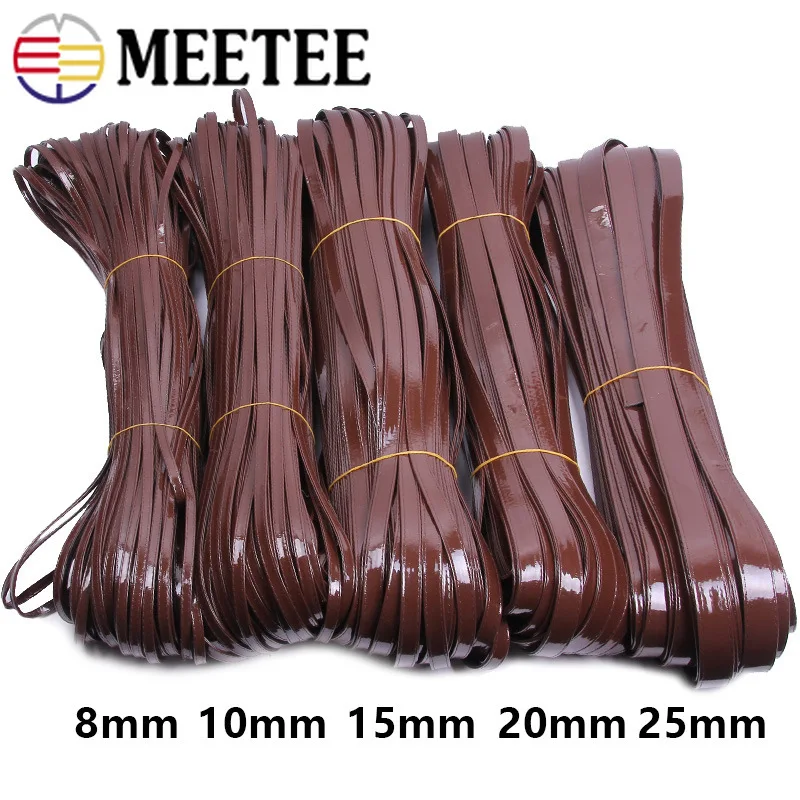 5Meters Meetee 8/10/15/20/25mm Suture PU Leather Cord for Backpack Shoulder Straps DIY Crafts Pet Collar Rope Sewing Accessories