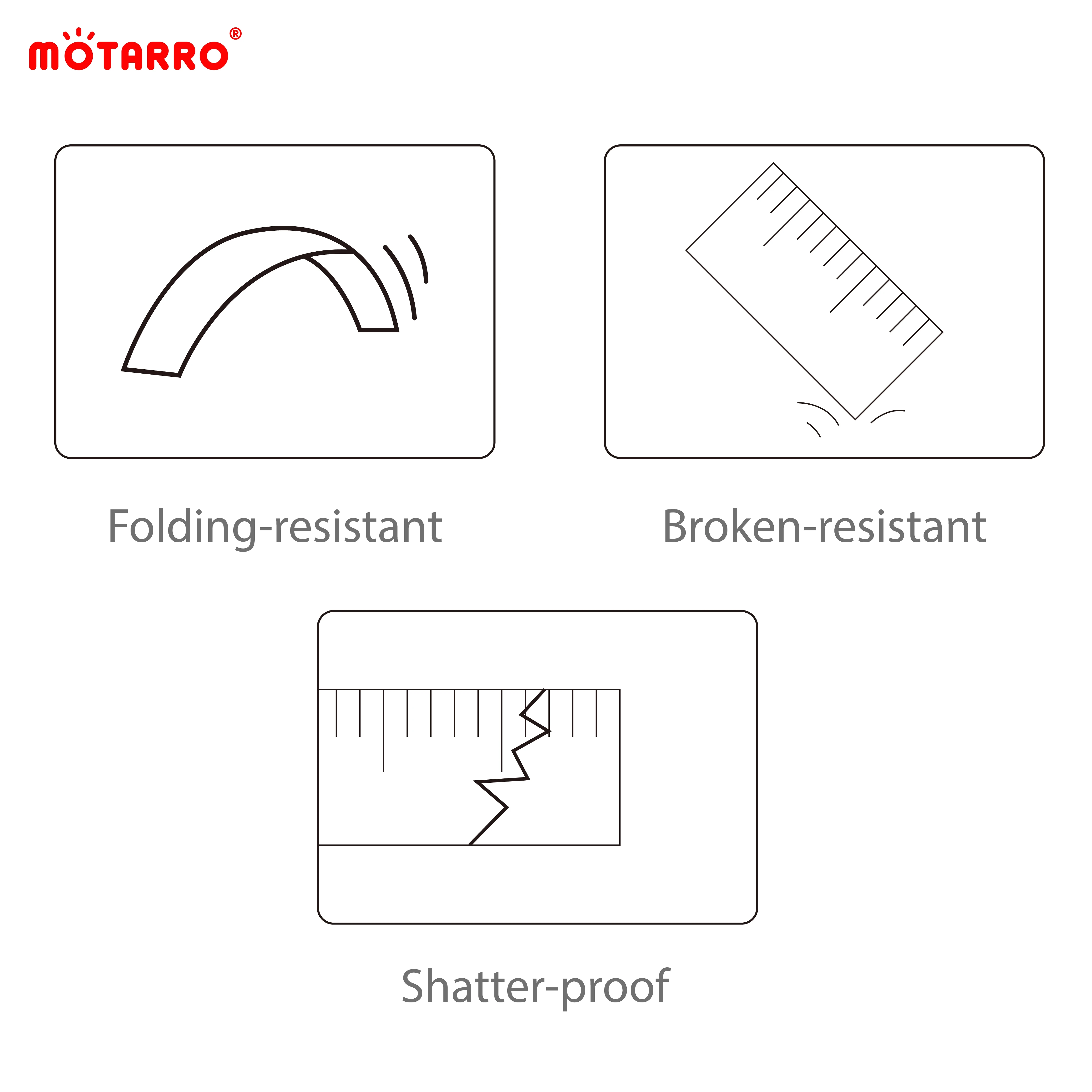 MOTARRO 4 Pcs Ruler Set Soft Plastic Colorful Rainbow Rulers Shatterproof Bendable Flexible Ruler for School & Office Supplies