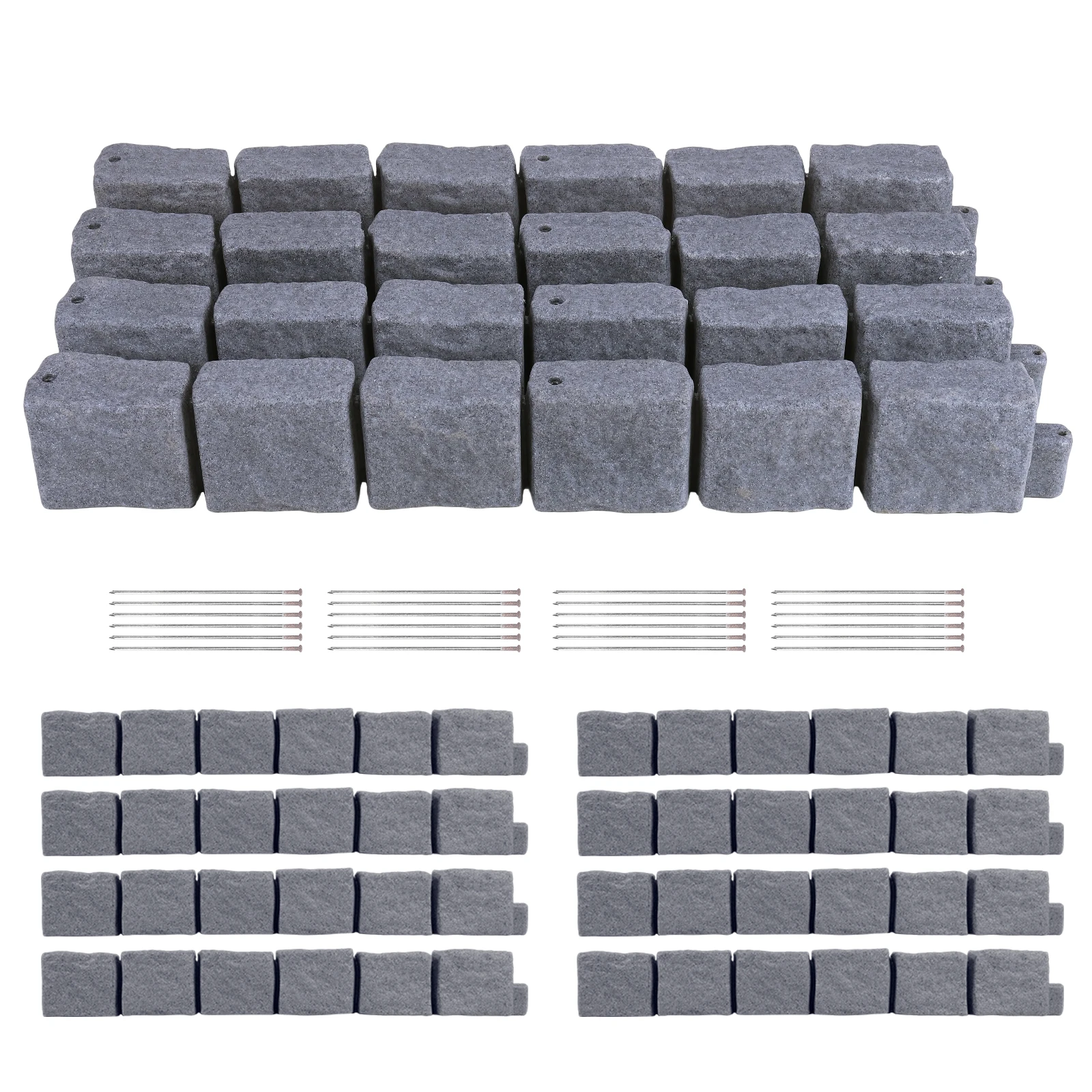 

Имитация каменного бордюра для ландшафта, забор из искусственного камня с 24 шипами (12 шт.) для клумб, деревьев и дорожек