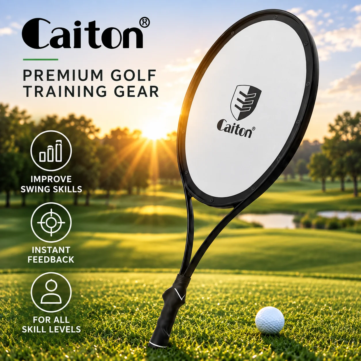 Caiton Golf Swing Trainer Portable Training Aid for Beginners Indoor & Outdoor Golf Practice Tool Training Equipment