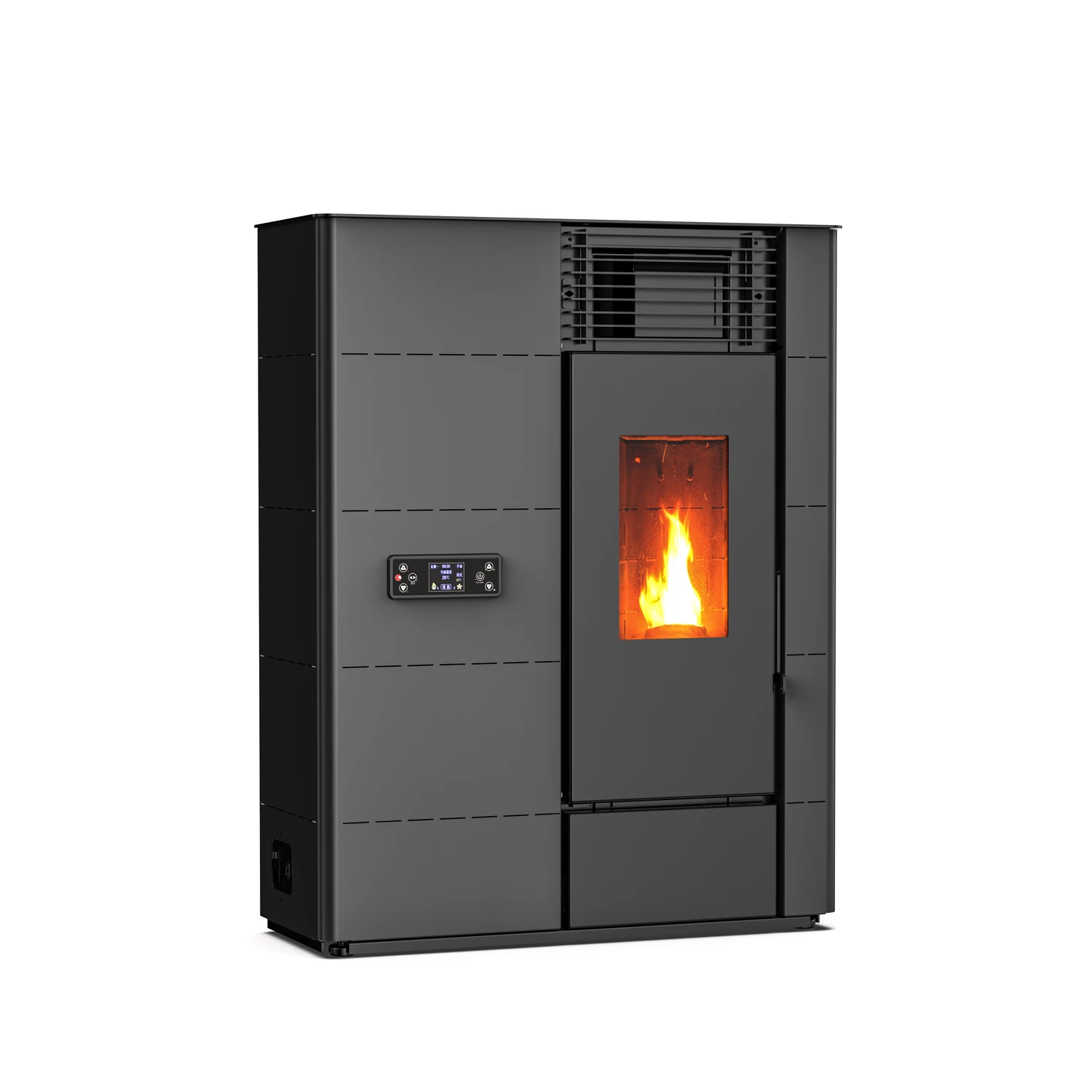 Fireplaces High Efficiency 88% Indoor Wifi 12kw Cast Iron Space-saving Biomass Wood Pellet Stove for Living Room