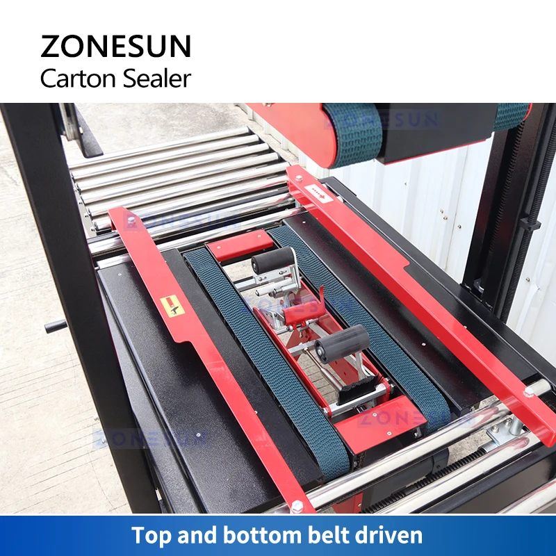 ZONESUN Automatic Box Sealing Machine Carton Top Bottom Taping Express Parcel Sealing Packaging Machine for Production ZS-FK6050