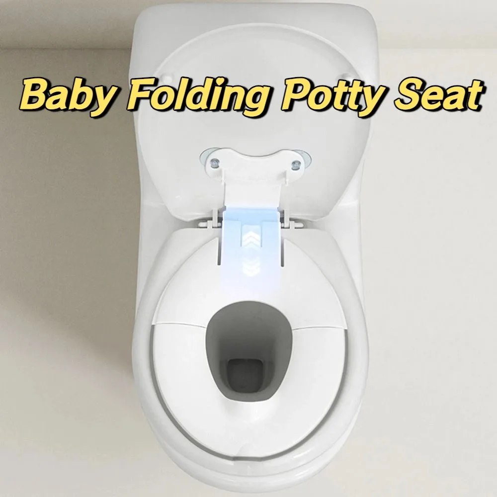 

Брызгозащищенное детское складное сиденье-горшок, универсальное регулируемое портативное сиденье для унитаза, легко моется, водонепроницаемое