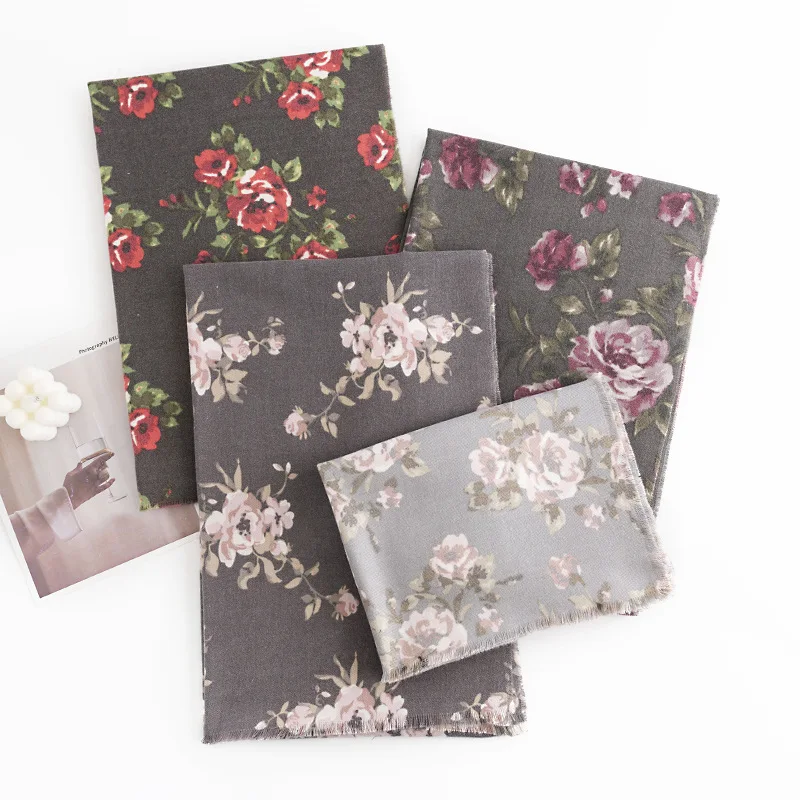 개인화된 민족 스타일 프린트 태슬 모조 캐시미어 플리스 스카프 여성용 편안하고 고급스러운 따뜻한 출퇴근용 숄