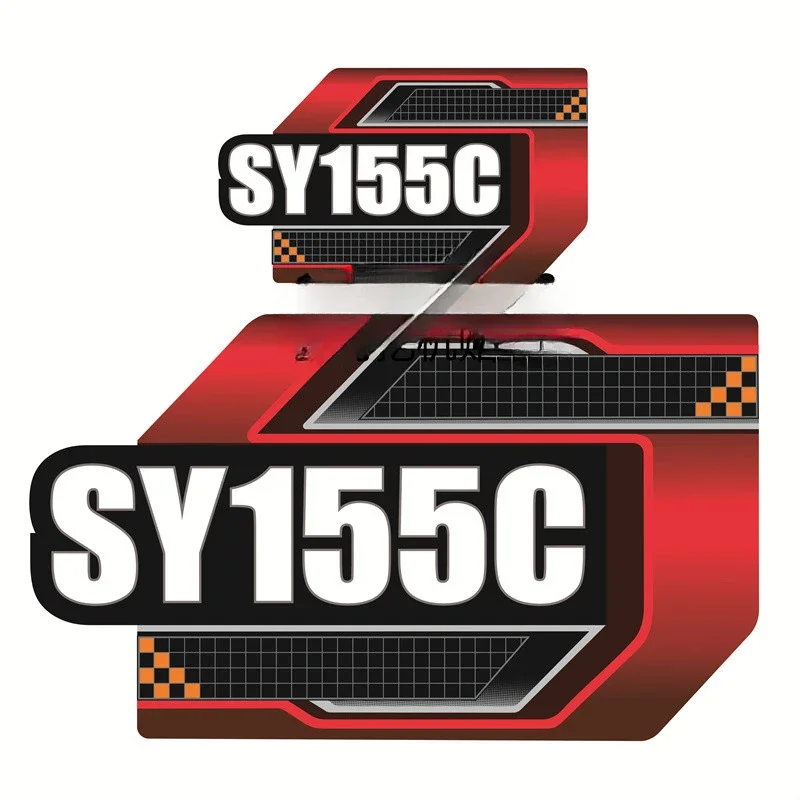 SY55/75/95/135/155/215/245/305/600C/H Zijdeur Model Sticker