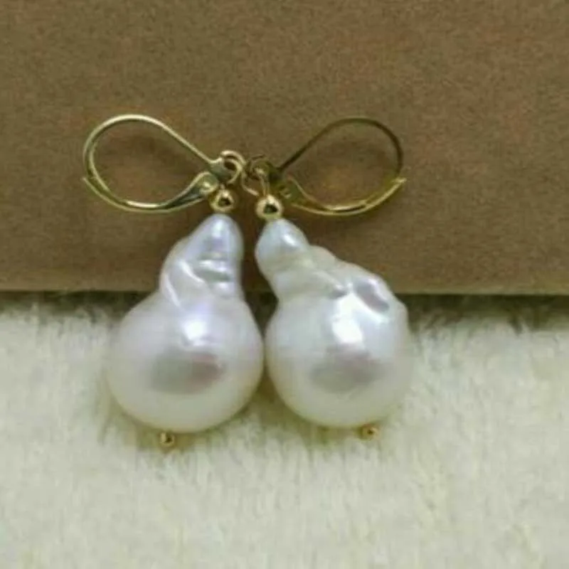 

REAL HUGE AAA SOUTH SEA WHITE BAROQUE PEARL Earrings Wholesale