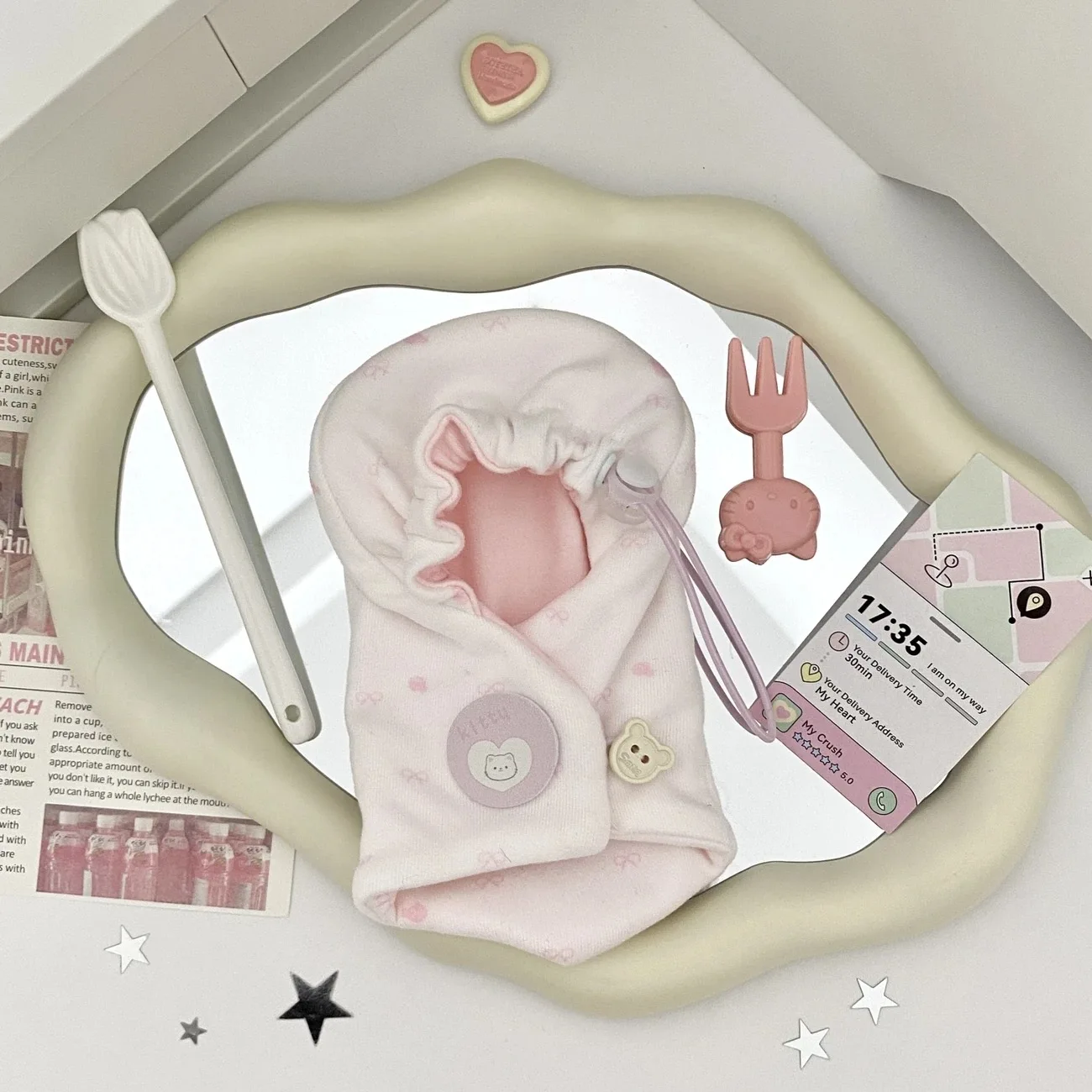 Cosplay10cm 綿人形ヒトデボディノーマルボディベビー服スイートドリームバッグドレスアップかわいいフード付き人形セット服