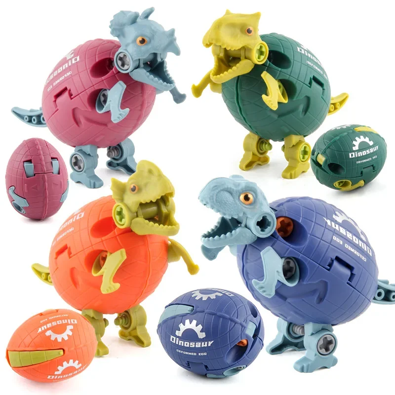 HOT SALE Assemble Dinosaur Eggs Deformed Dinosaur Form With Screw Dinosaur Building Block Toy Dinosaur Egg Cartoon Kawaii