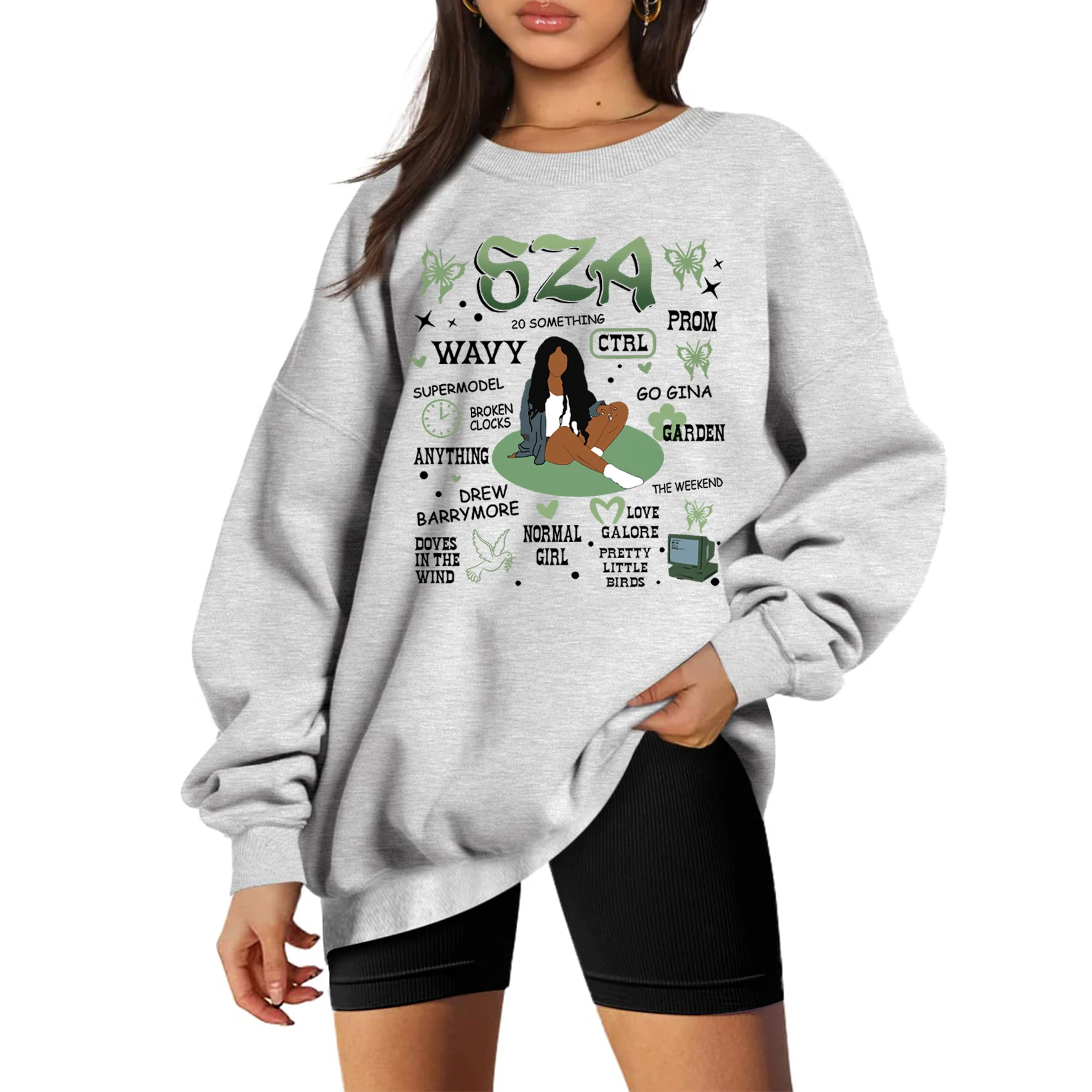 

Sza Ctrl Album Oversized Sweatshirt Sza Print Sweatshirt Sza Music Crewneck Hoodie Sza Fan Gift Unisex Pullover Tops