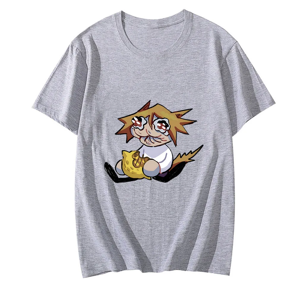 Melty Blood Neco Arc Cartoon T-shirts for Men Aesthetic Shirts 100% Cotton High Quality Tshirts Unisex Short Sleeve Loose Tees