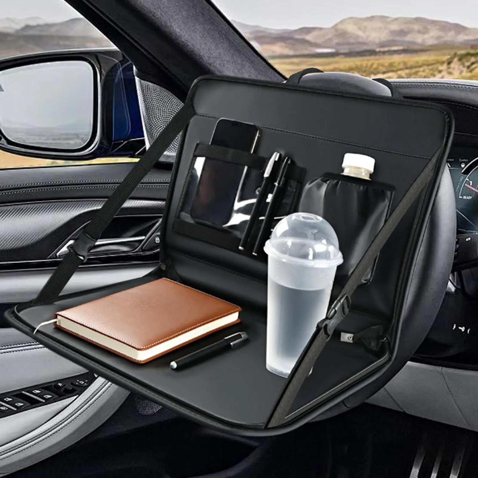 

Car Back Seat Tray Table Foldable Seat Back Laptop Desk Automobile Work Table Organizer Holder For Writing Eating Traveling