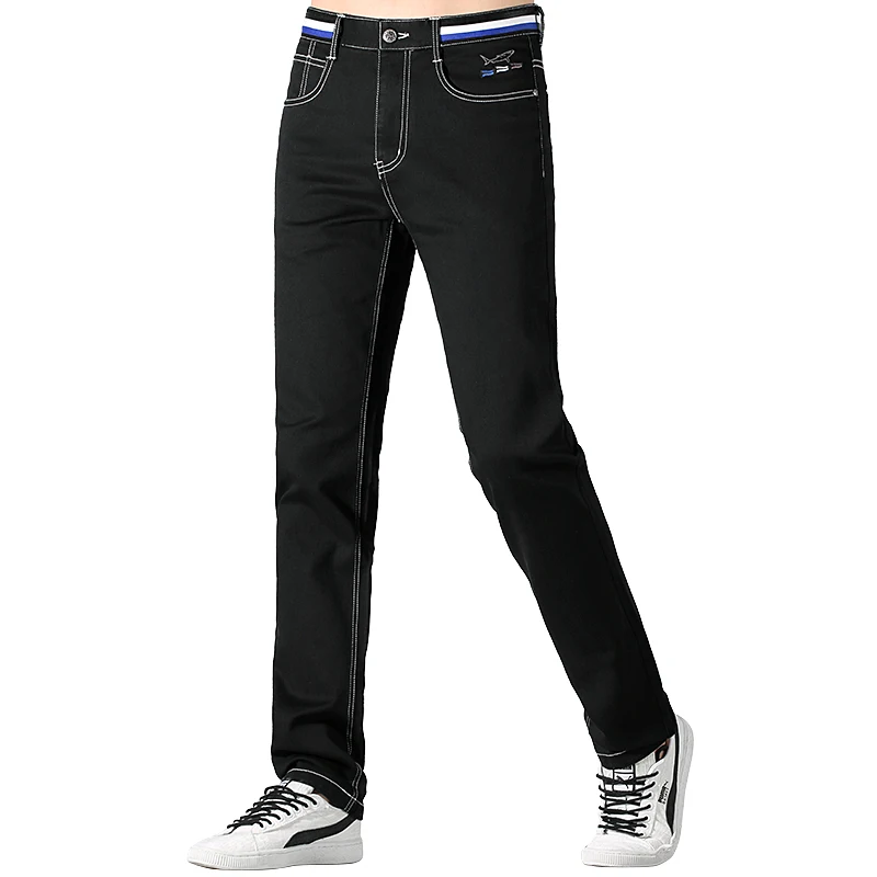 Bruce&Shark 2023 Men's Jeans Summer Stretching Cotton Straight Leg Casual Fashion Black Jeans men's pants big size 42 korean