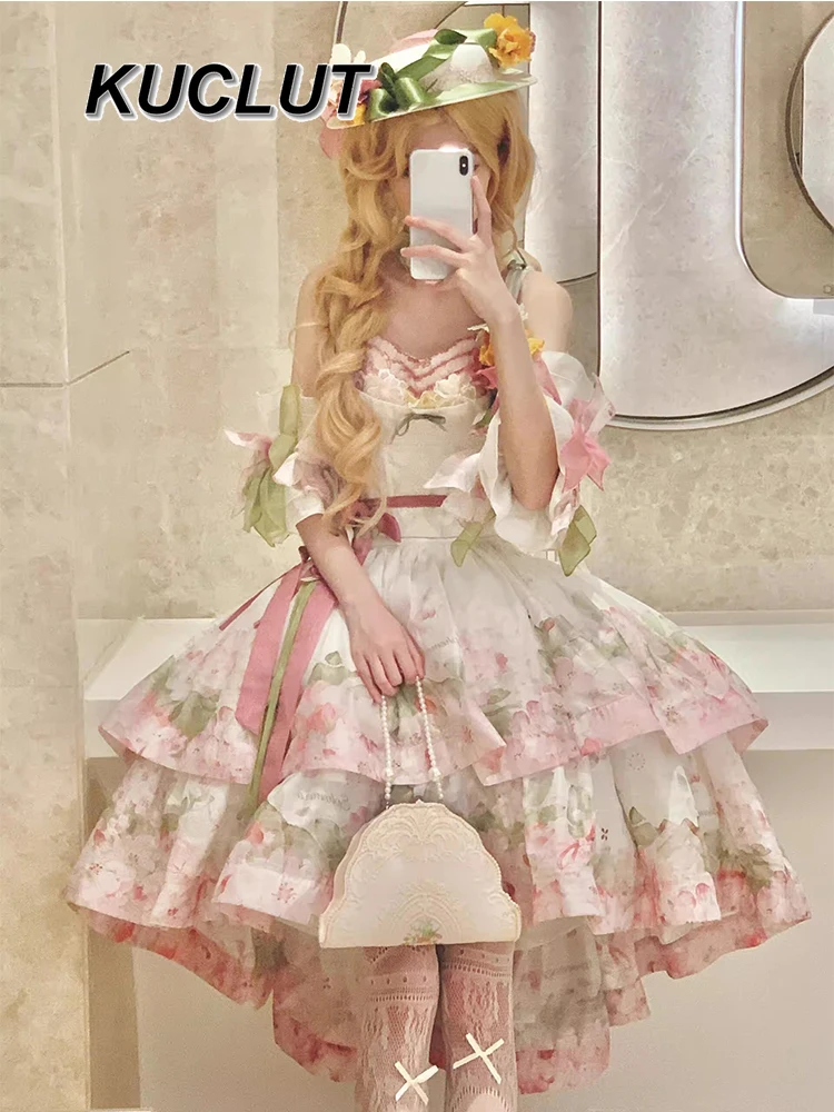 

Elegant Suit Bow Princess Lolita Style Short Sleeve Top and Midi Skirt Set for Lady Spring Summer Womens Two Peice Sets