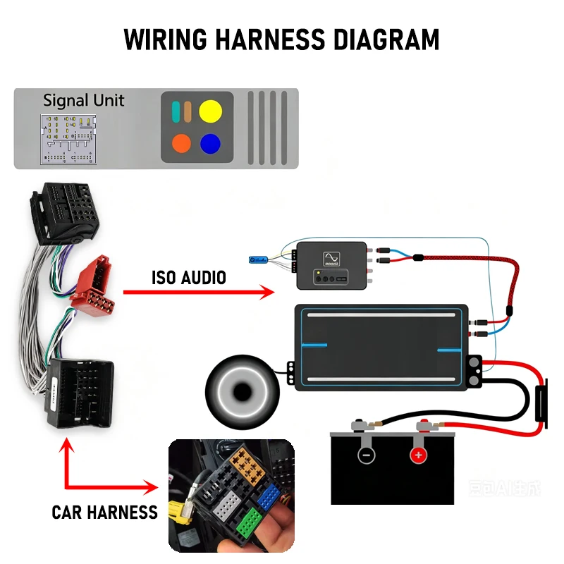 PHYEE MQB Quadlock 52-Pin T-Harness Adapterkabel für VW Golf 7 Passat B8 Octavia MIB Autoradio DSP Verstärker Ohne Schneiden Verlängerungskabel – Detail 5